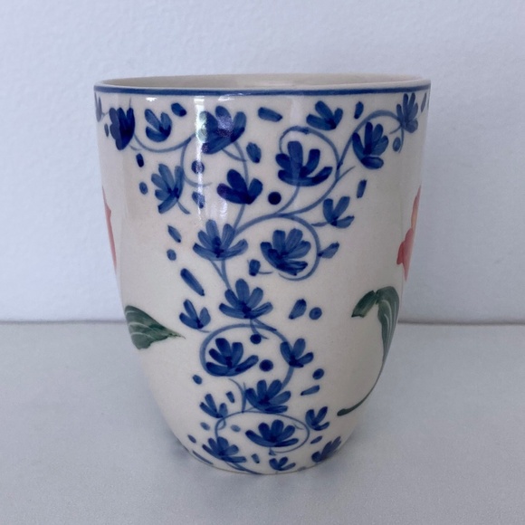 Floral Orange Tulip DELFT Handpainted Delfleur Holland Mug Cup - Picture 4 of 8
